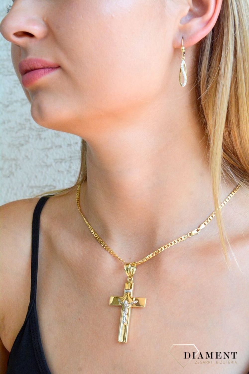 Złote kolczyki damskie 375 wiszące z cyrkoniami KL 2866 375 (2).jpg